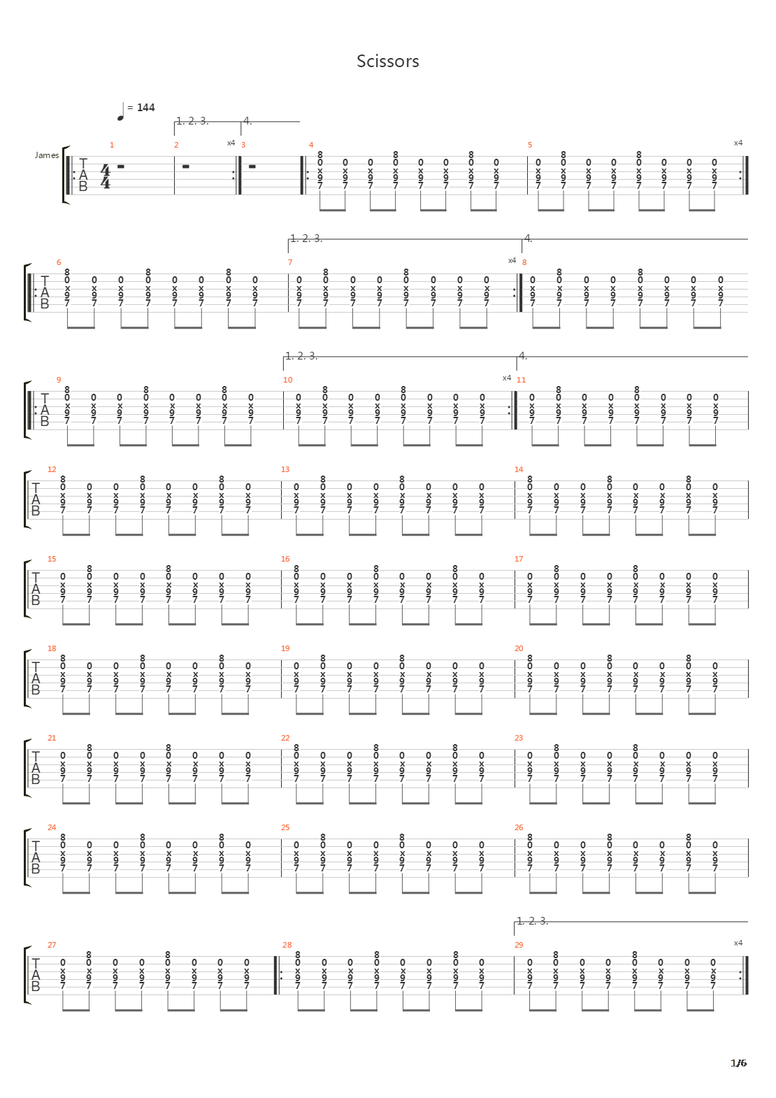 Scissors吉他谱