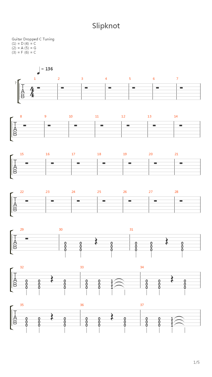 Slipknot From Mfkr吉他谱