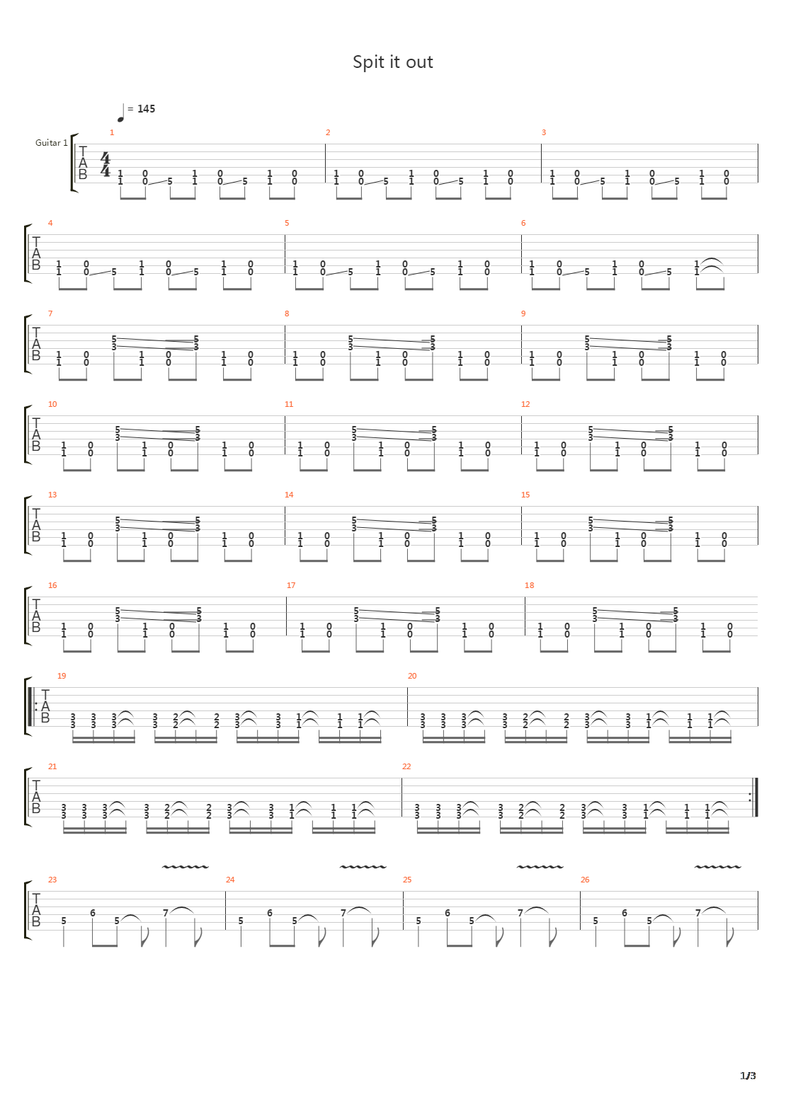 Spit It Out吉他谱