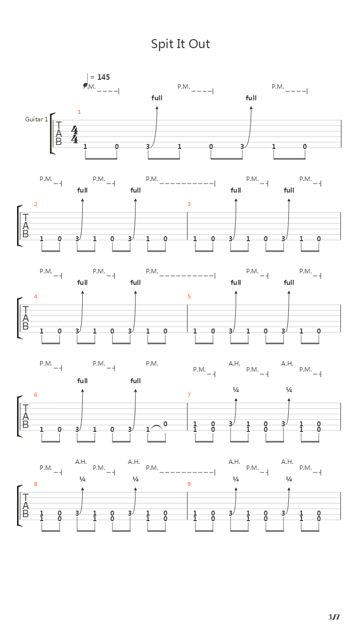 Spit It Out吉他谱