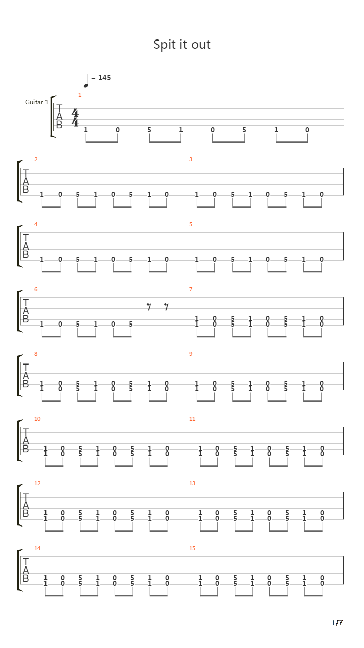 Spit It Out吉他谱