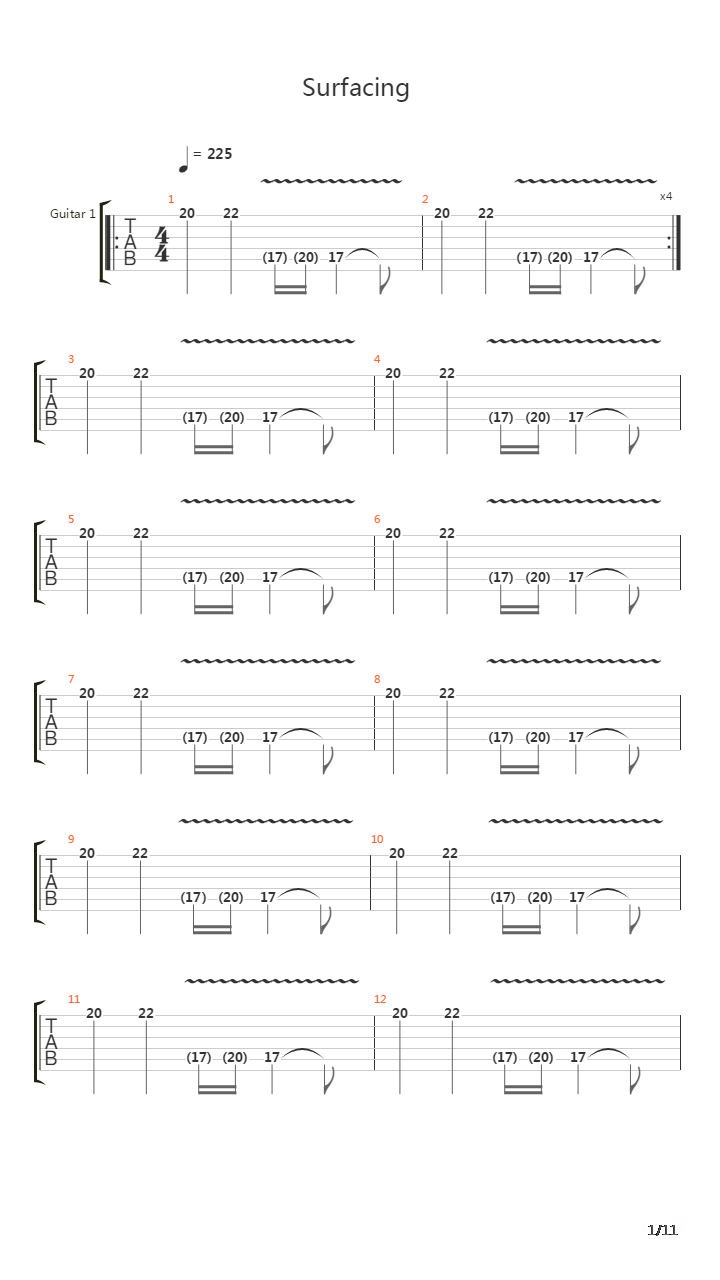 Surfacing吉他谱