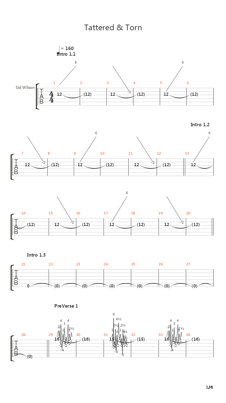 Tattered And Torn吉他谱
