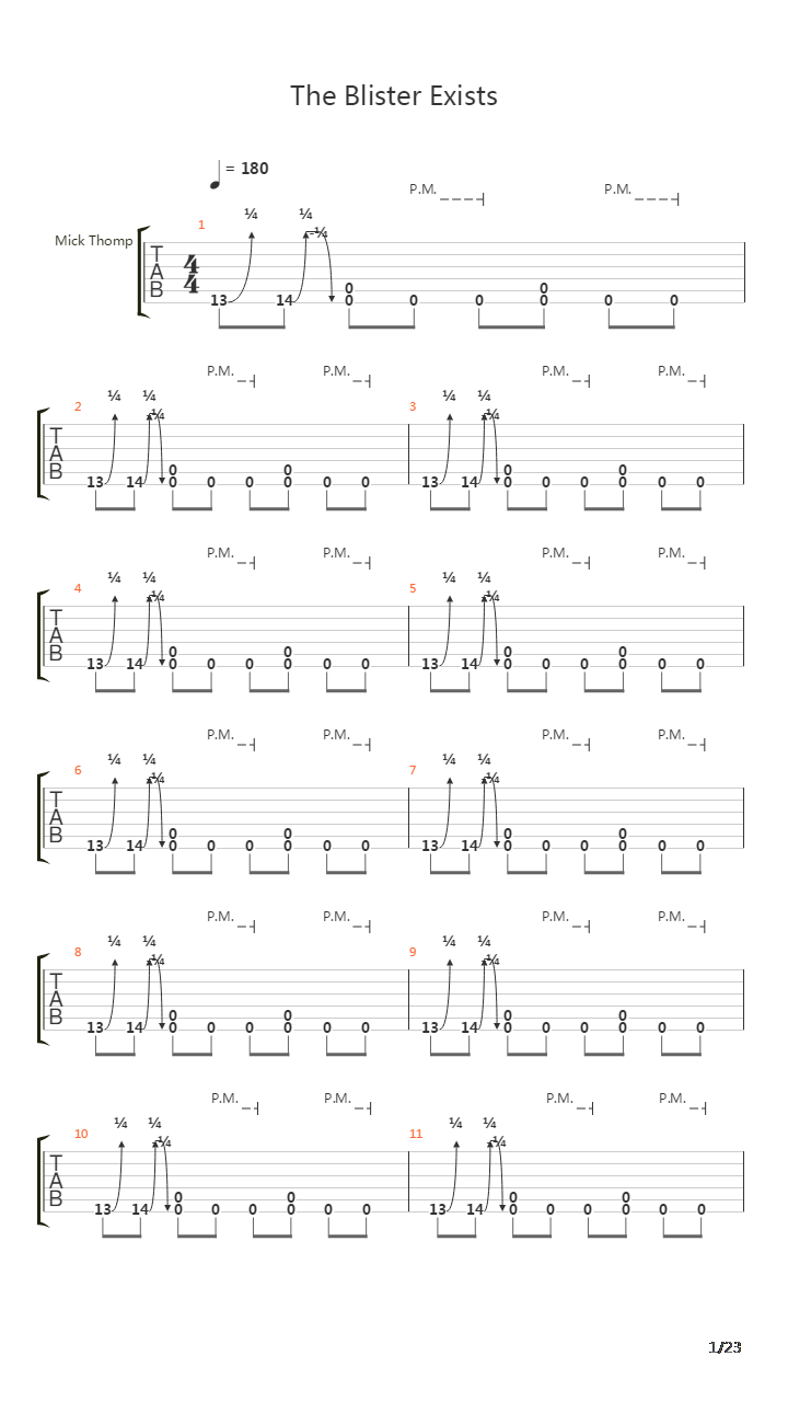The Blister Exists吉他谱