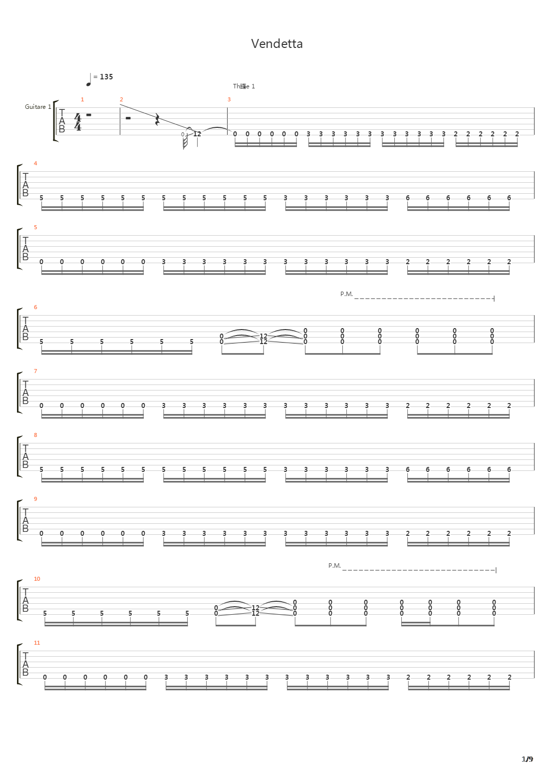 Vendetta吉他谱