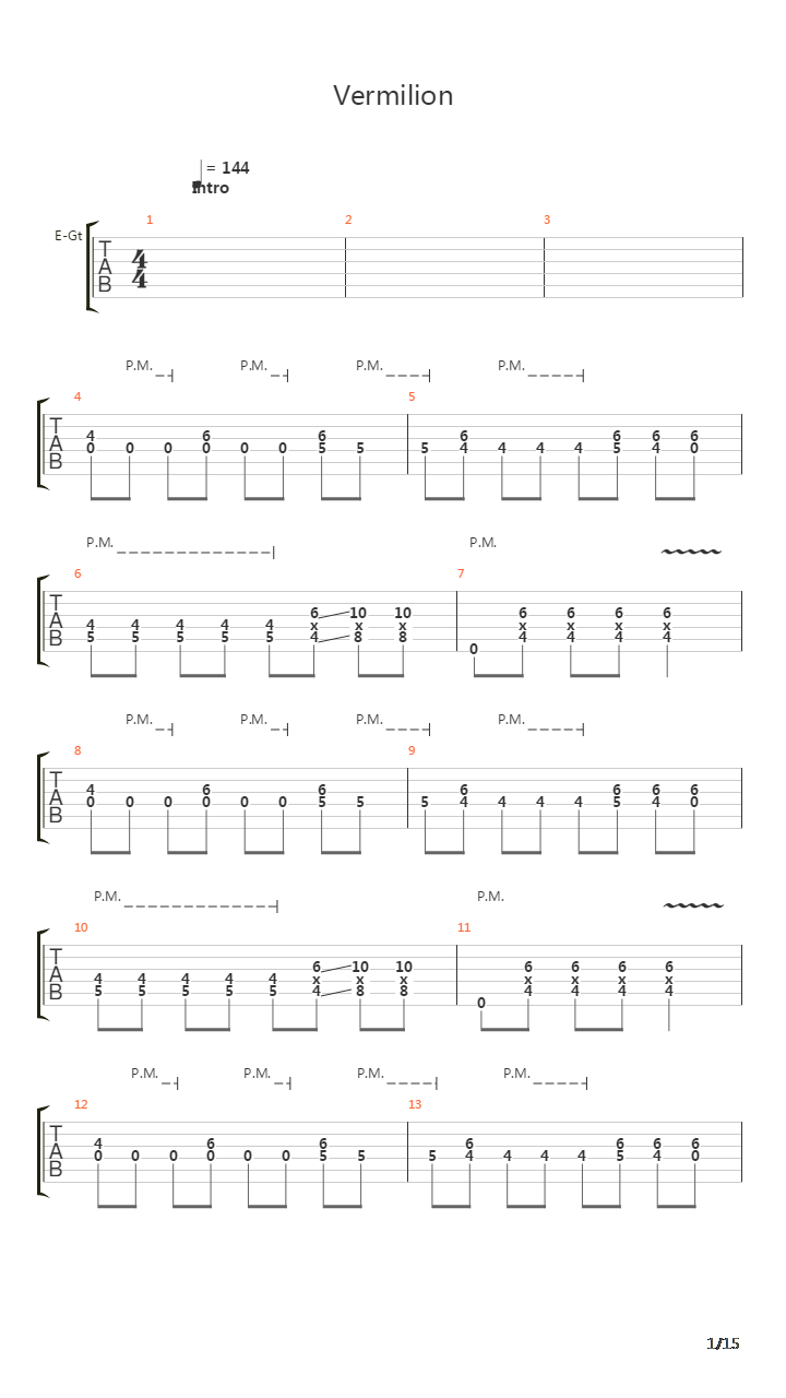 Vermilion吉他谱