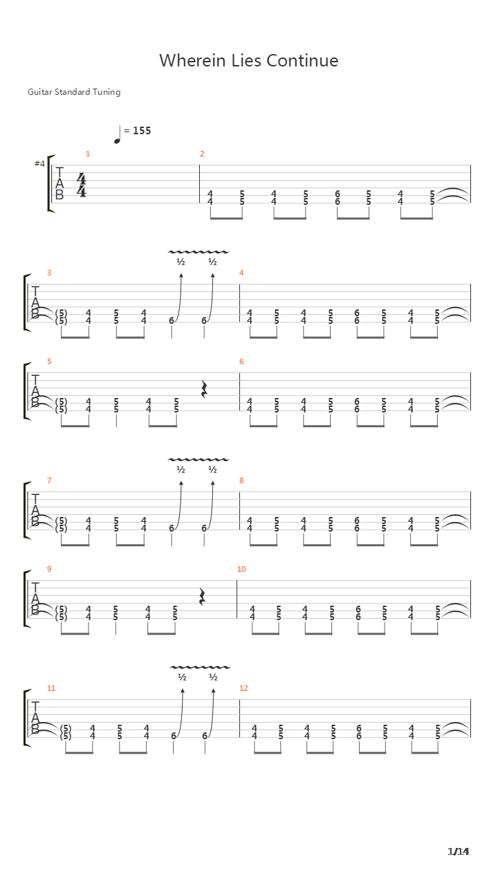Wherein Lies Continue吉他谱