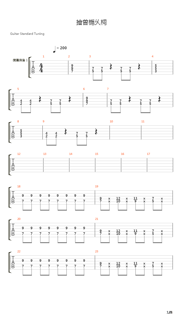 东方妖妖梦 - The Maximum Moving About吉他谱