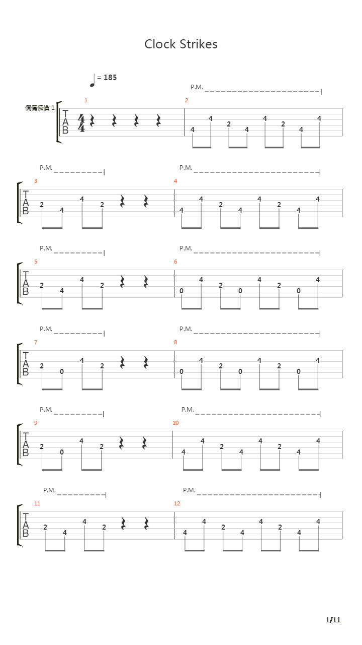 Clock Strikes吉他谱