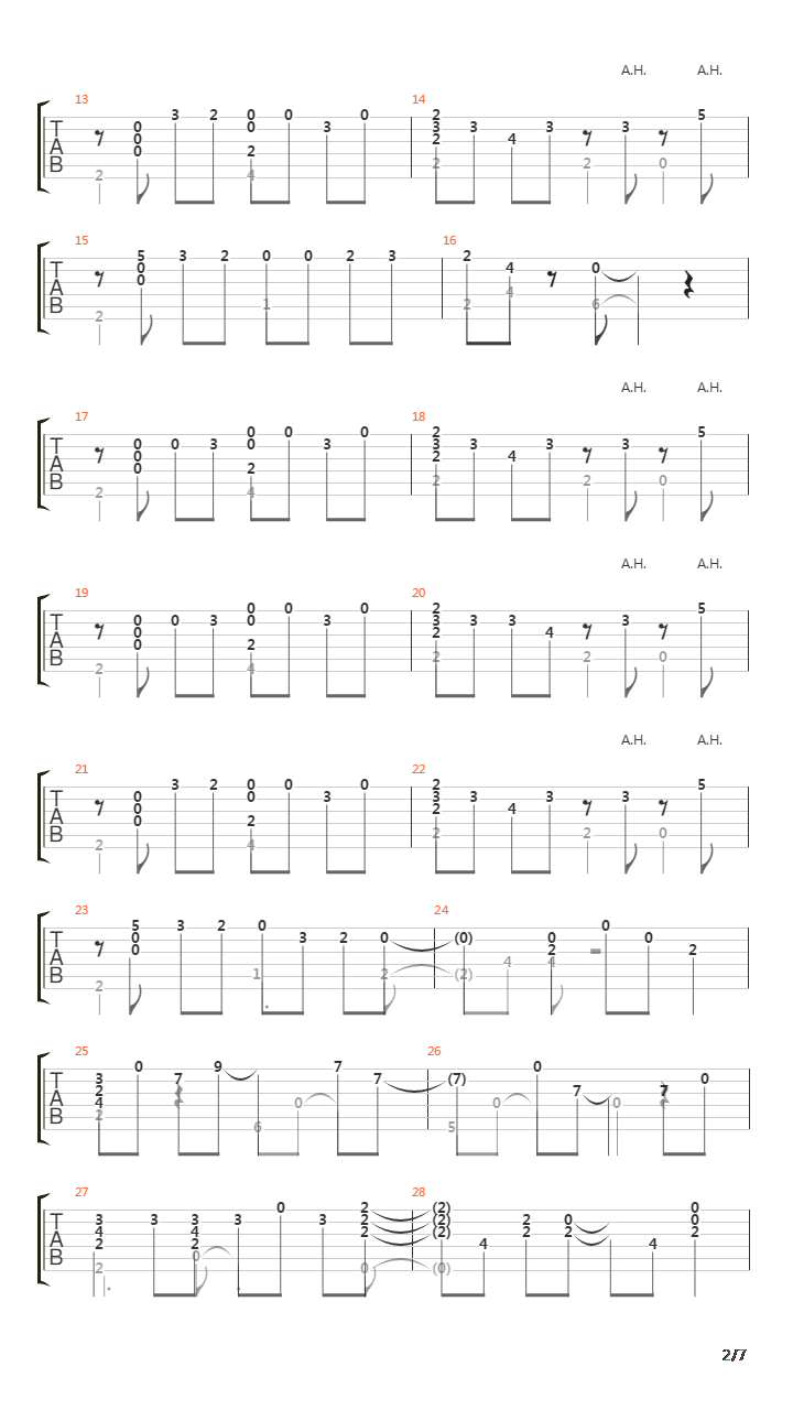 マカロニ(通心粉)吉他谱