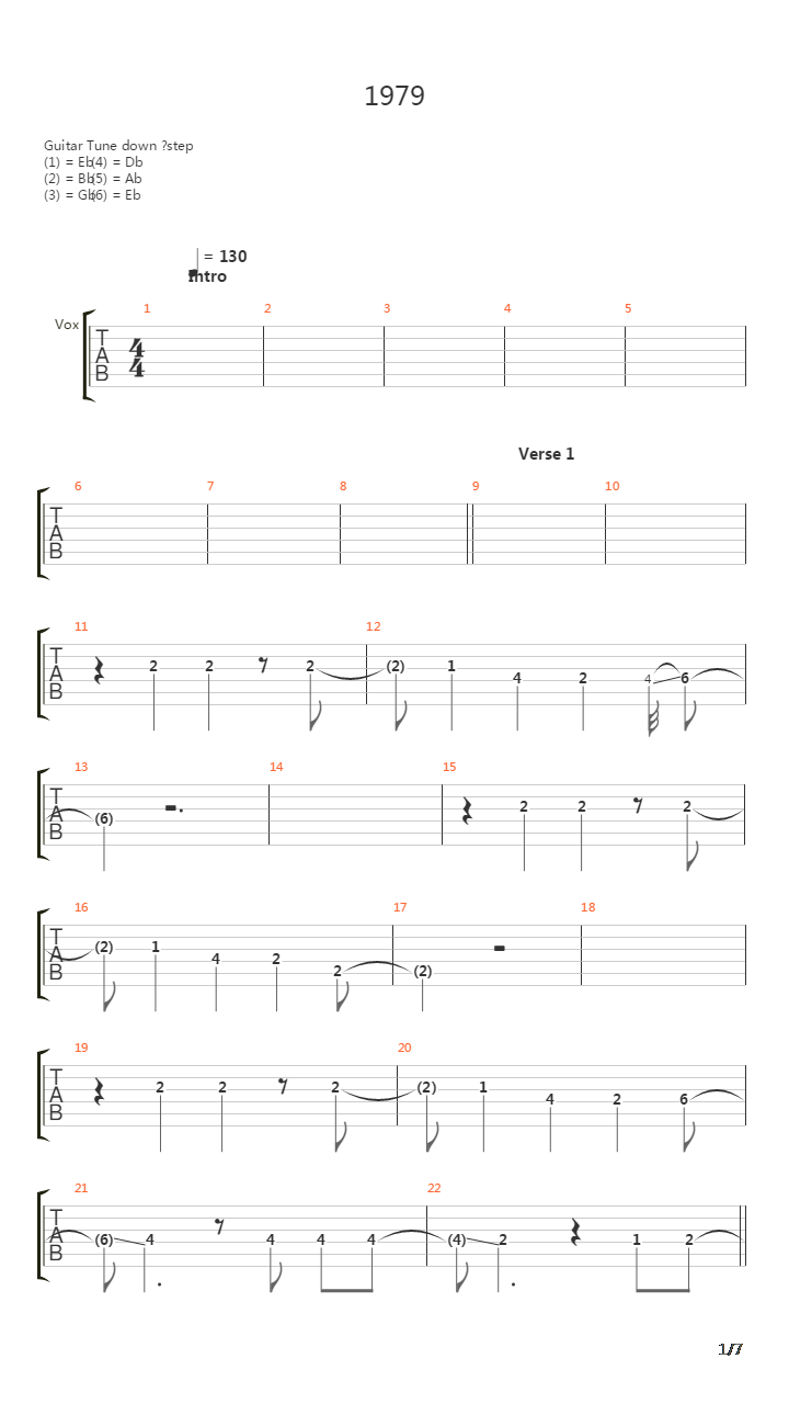 1979吉他谱