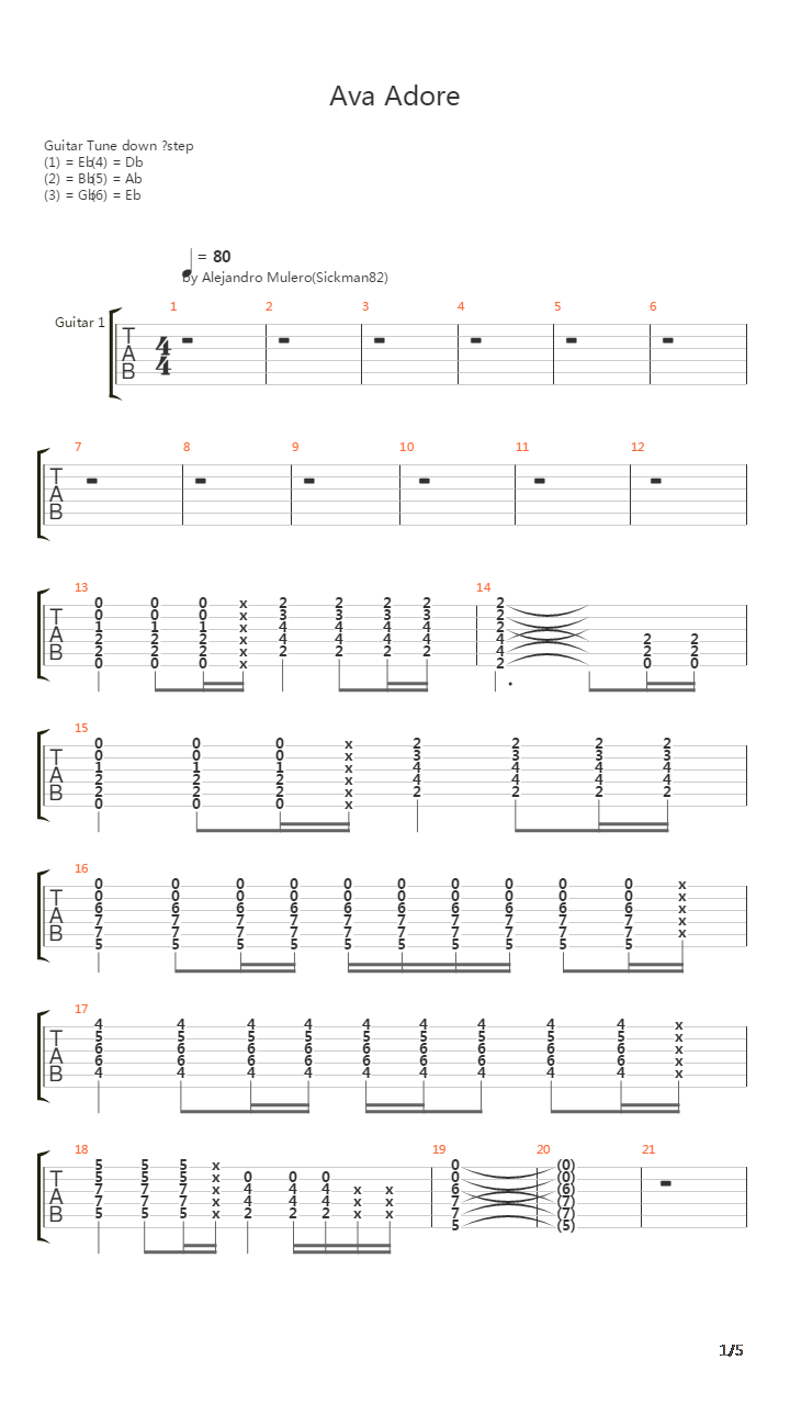 Ava Adore吉他谱