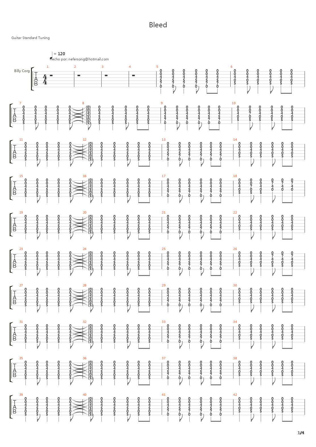 Bleed吉他谱