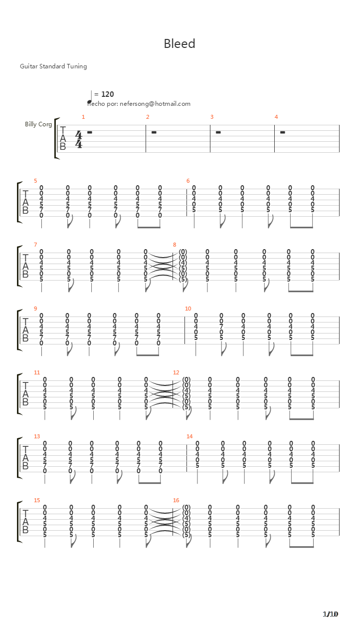 Bleed吉他谱
