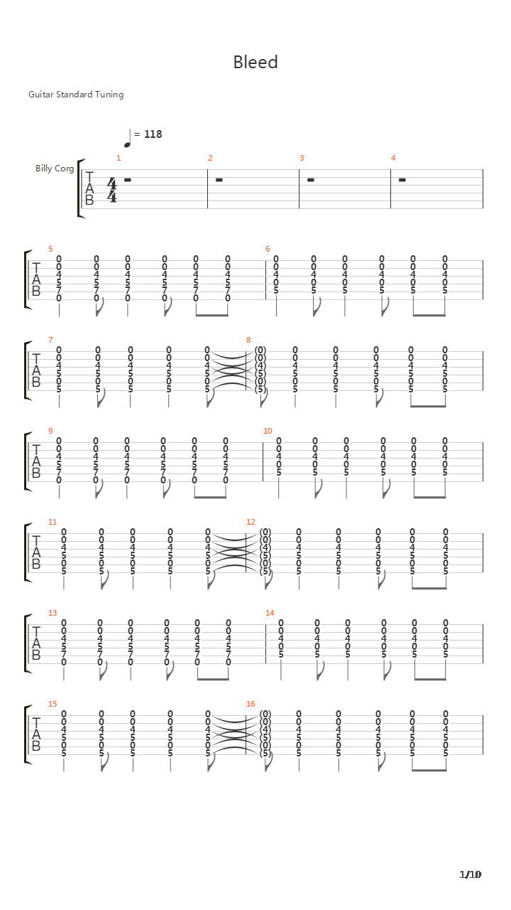 Bleed吉他谱