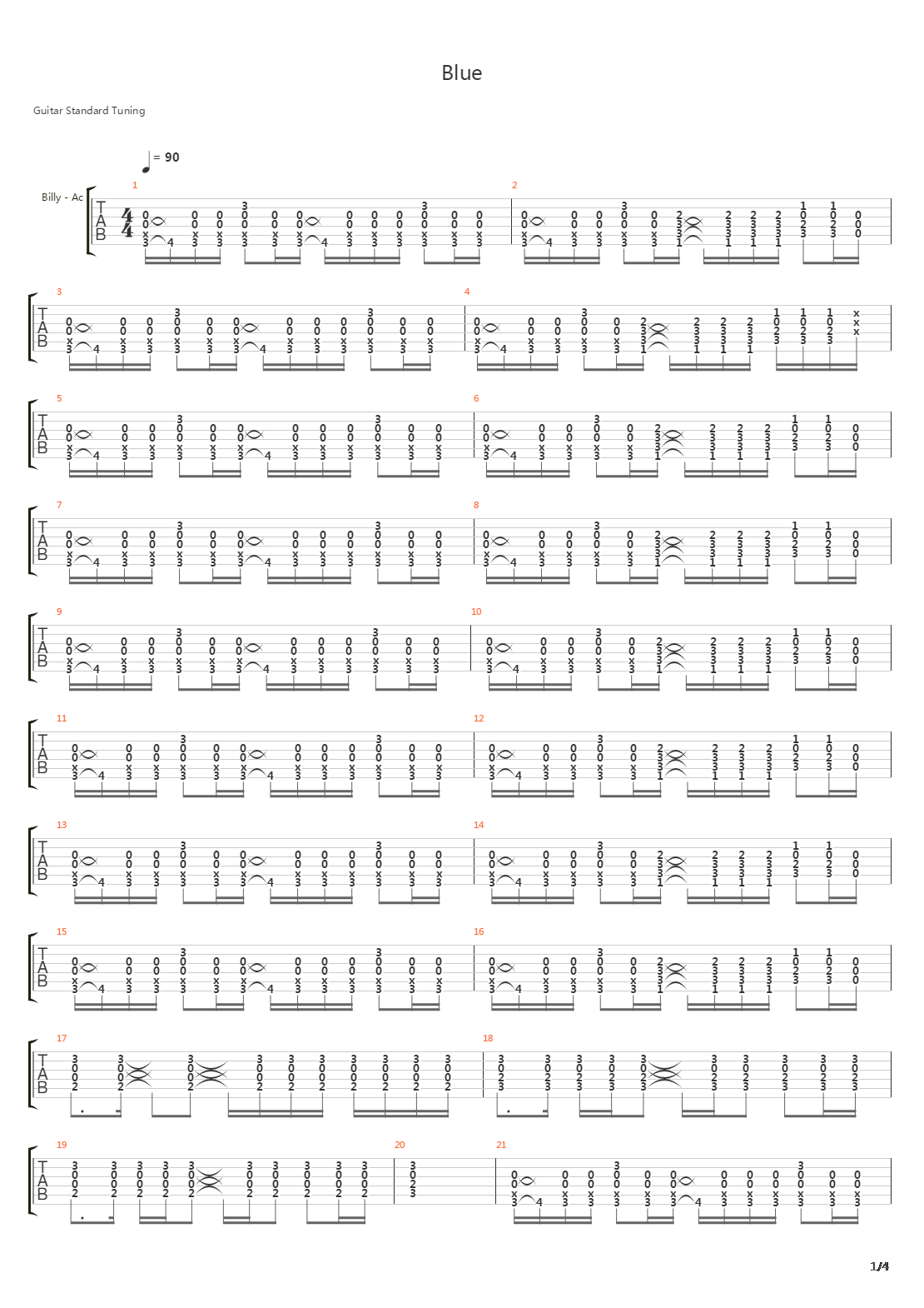 Blue吉他谱