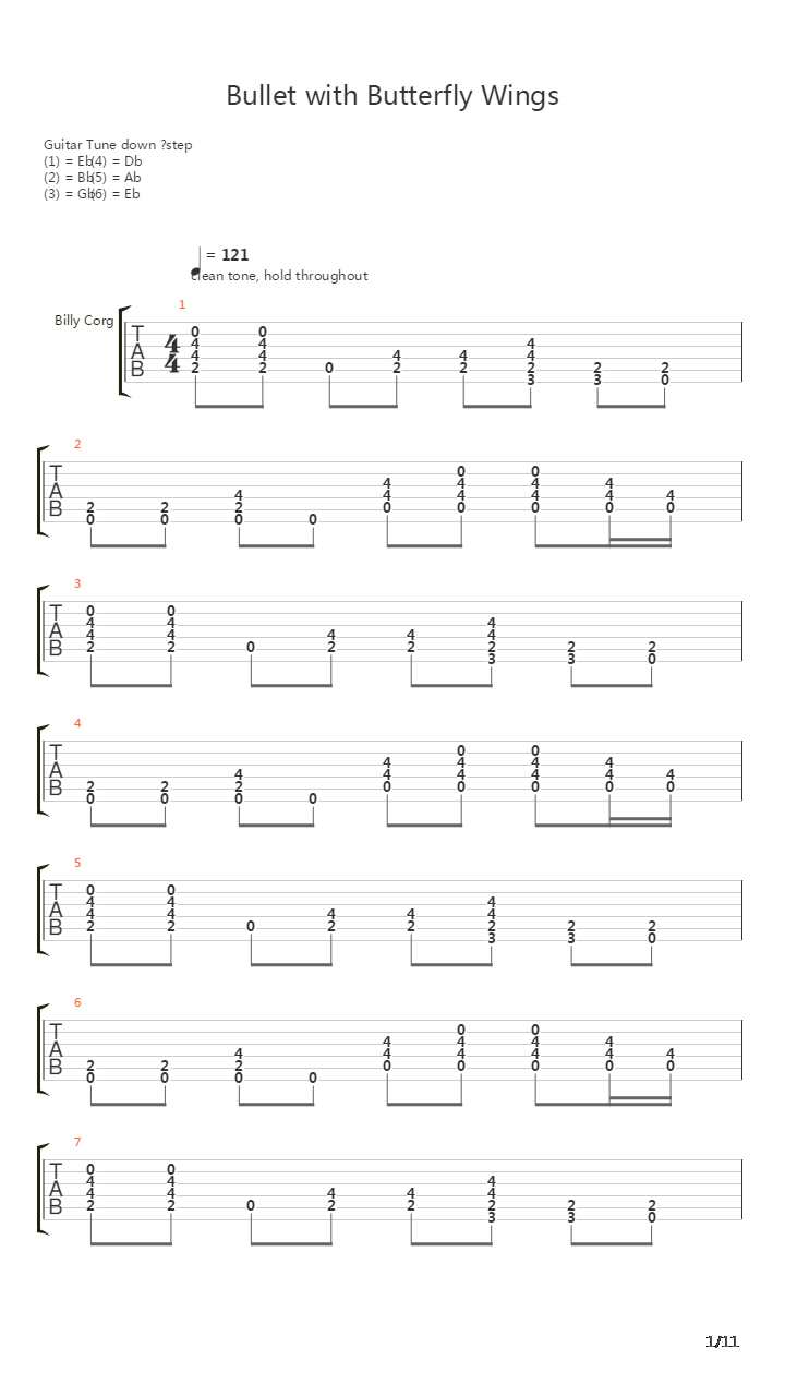 Bullet With Butterfly Wings吉他谱