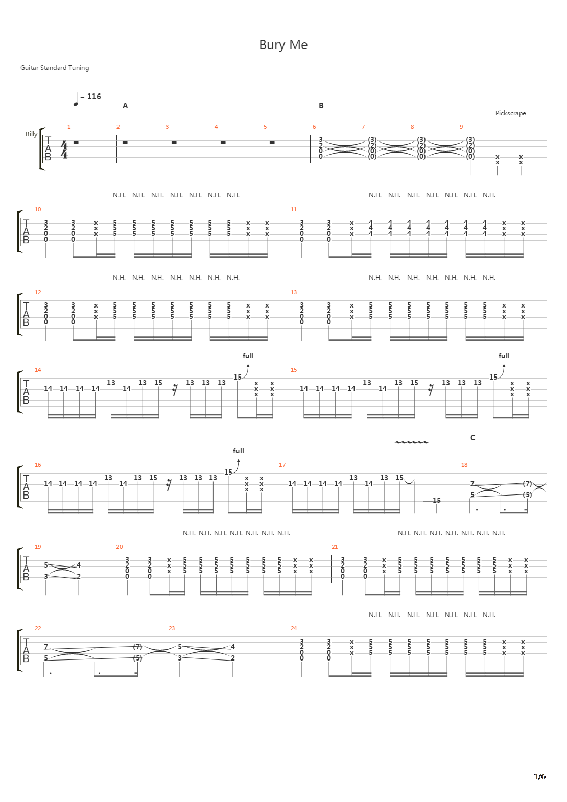 Bury Me吉他谱