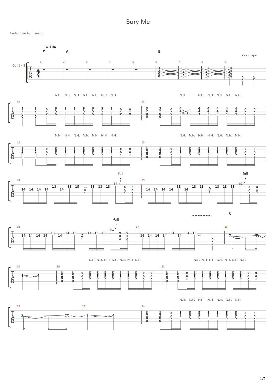 Bury Me吉他谱