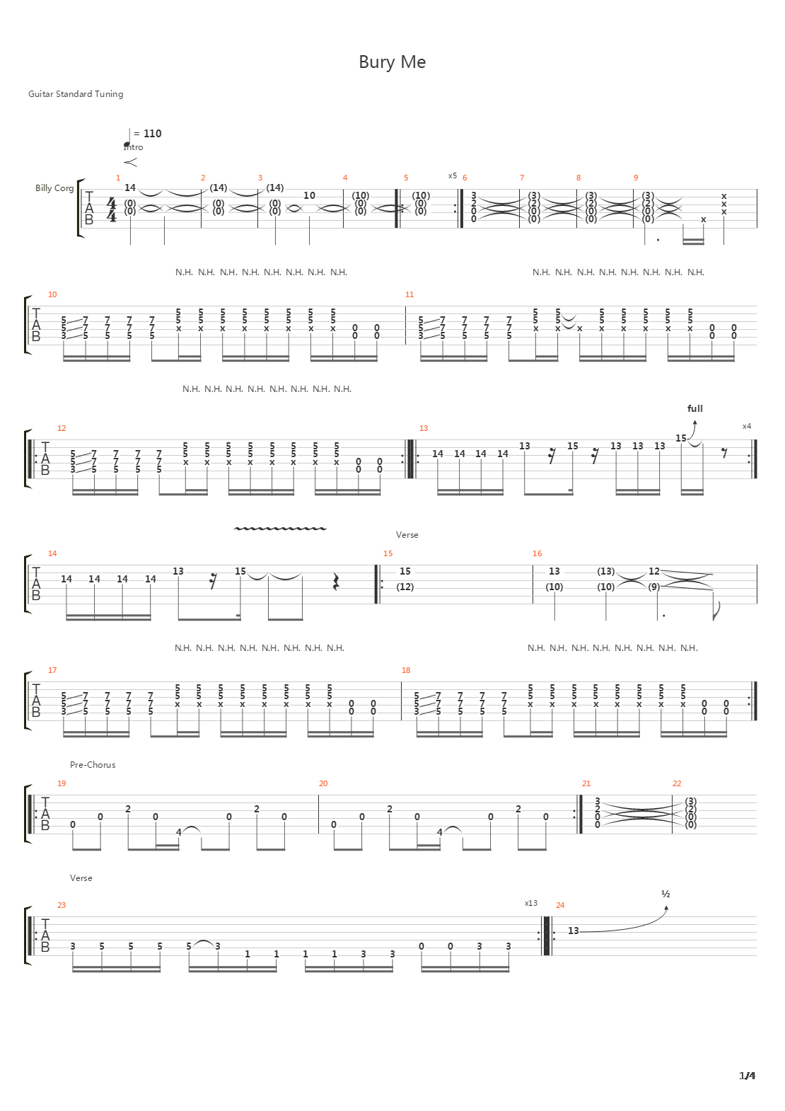 Bury Me吉他谱