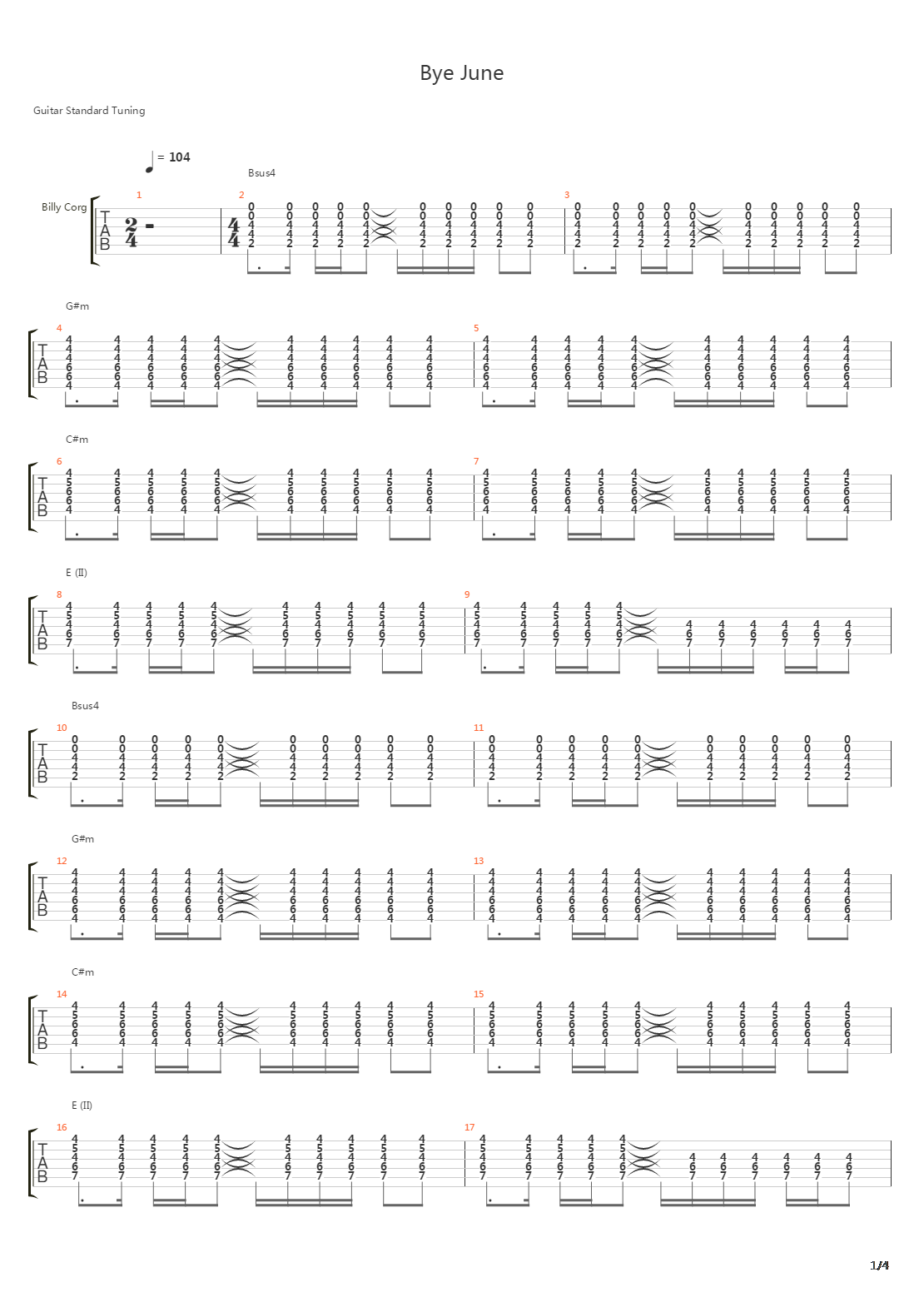 Bye June吉他谱