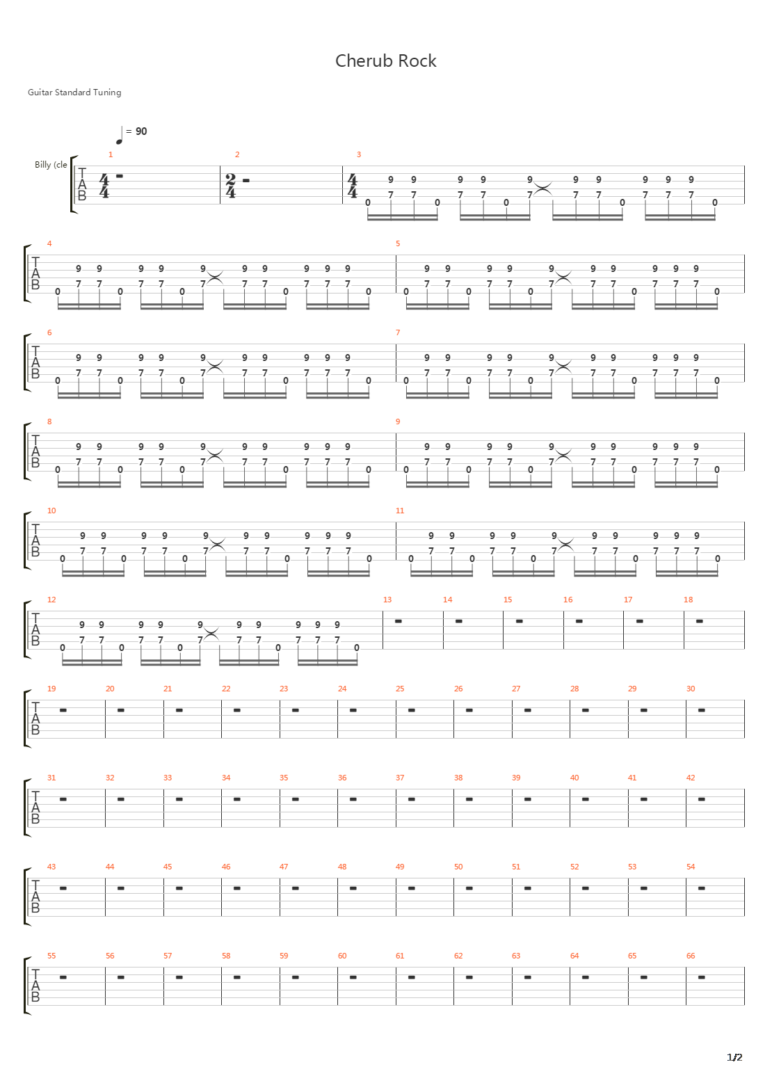 Cherub Rock吉他谱