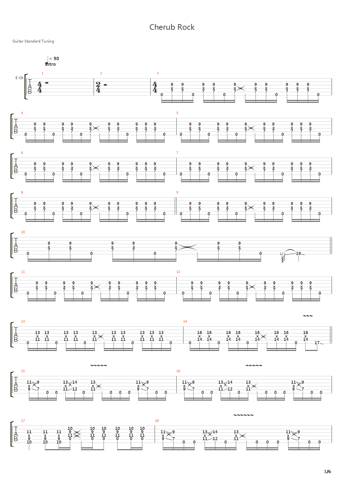 Cherub Rock吉他谱