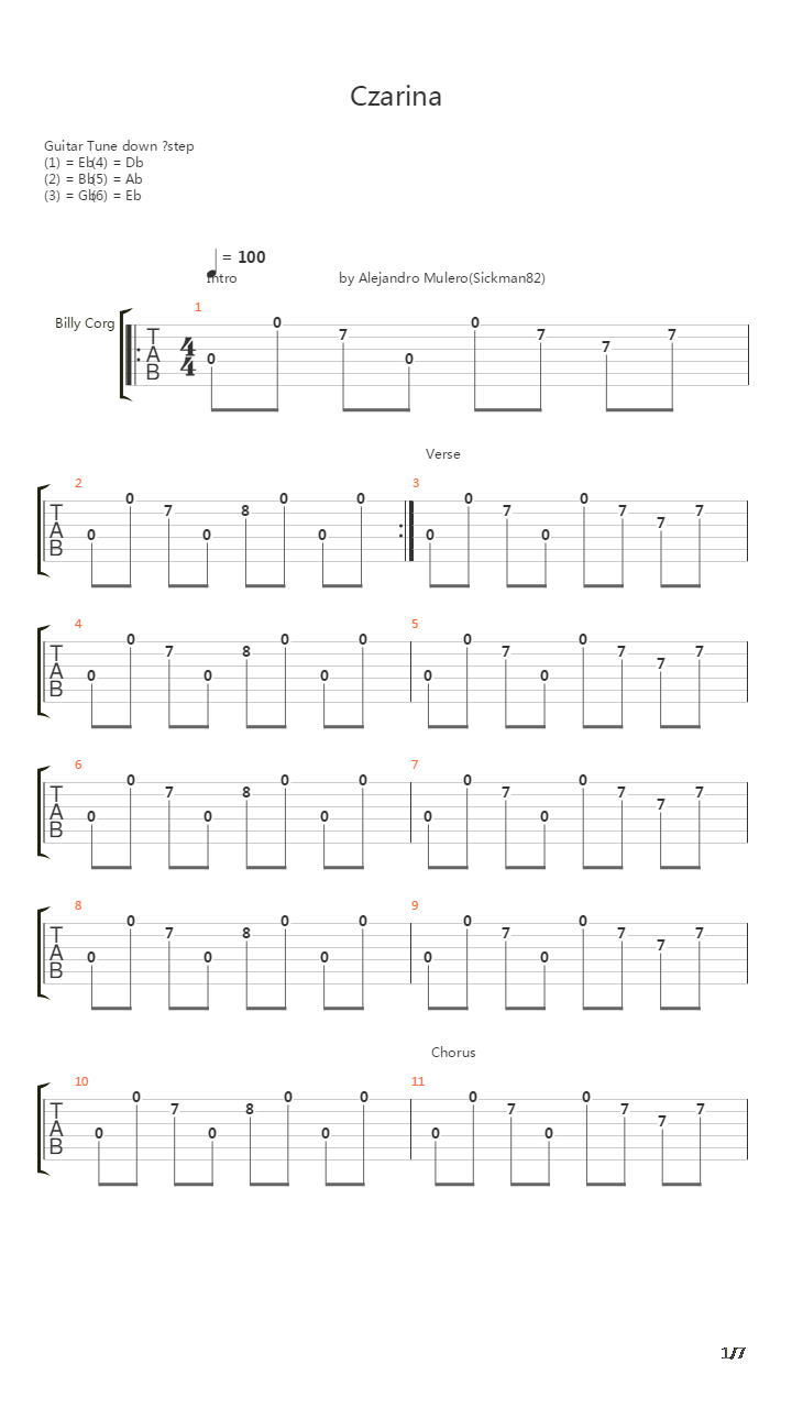 Czarina吉他谱