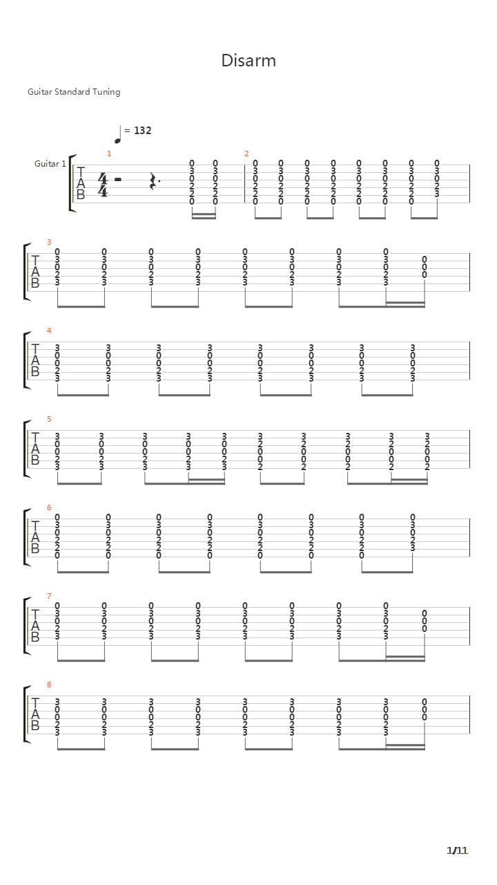 Disarm吉他谱