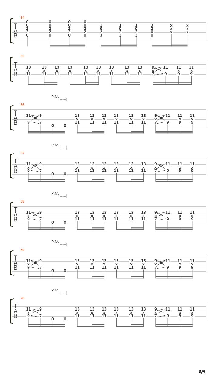 East吉他谱