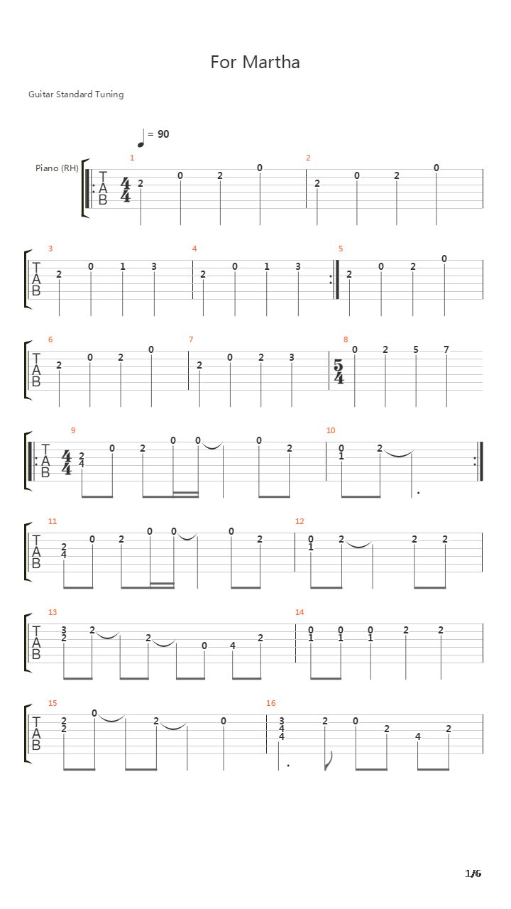 For Martha吉他谱
