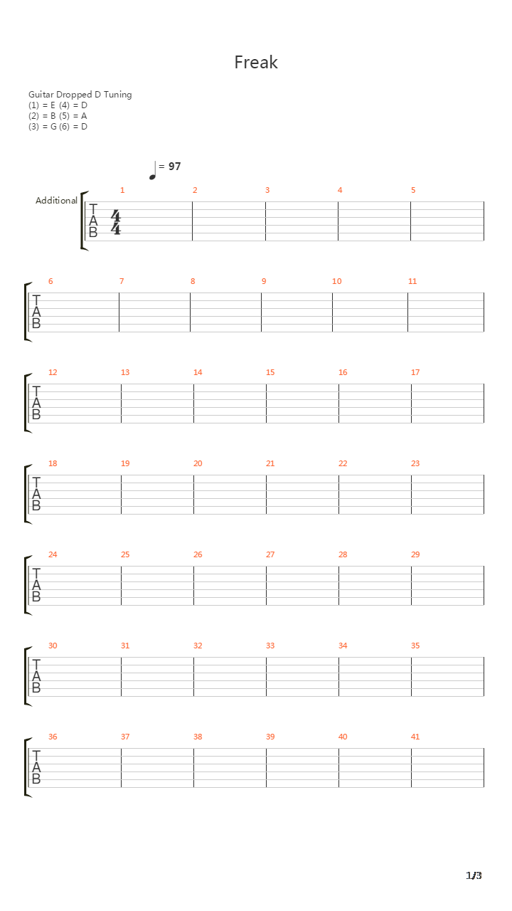 Freak吉他谱