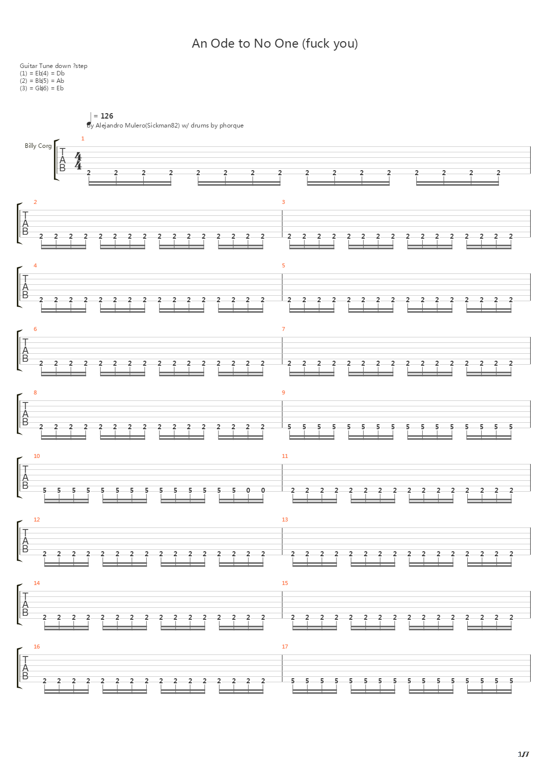 Fuck You An Ode To No One吉他谱