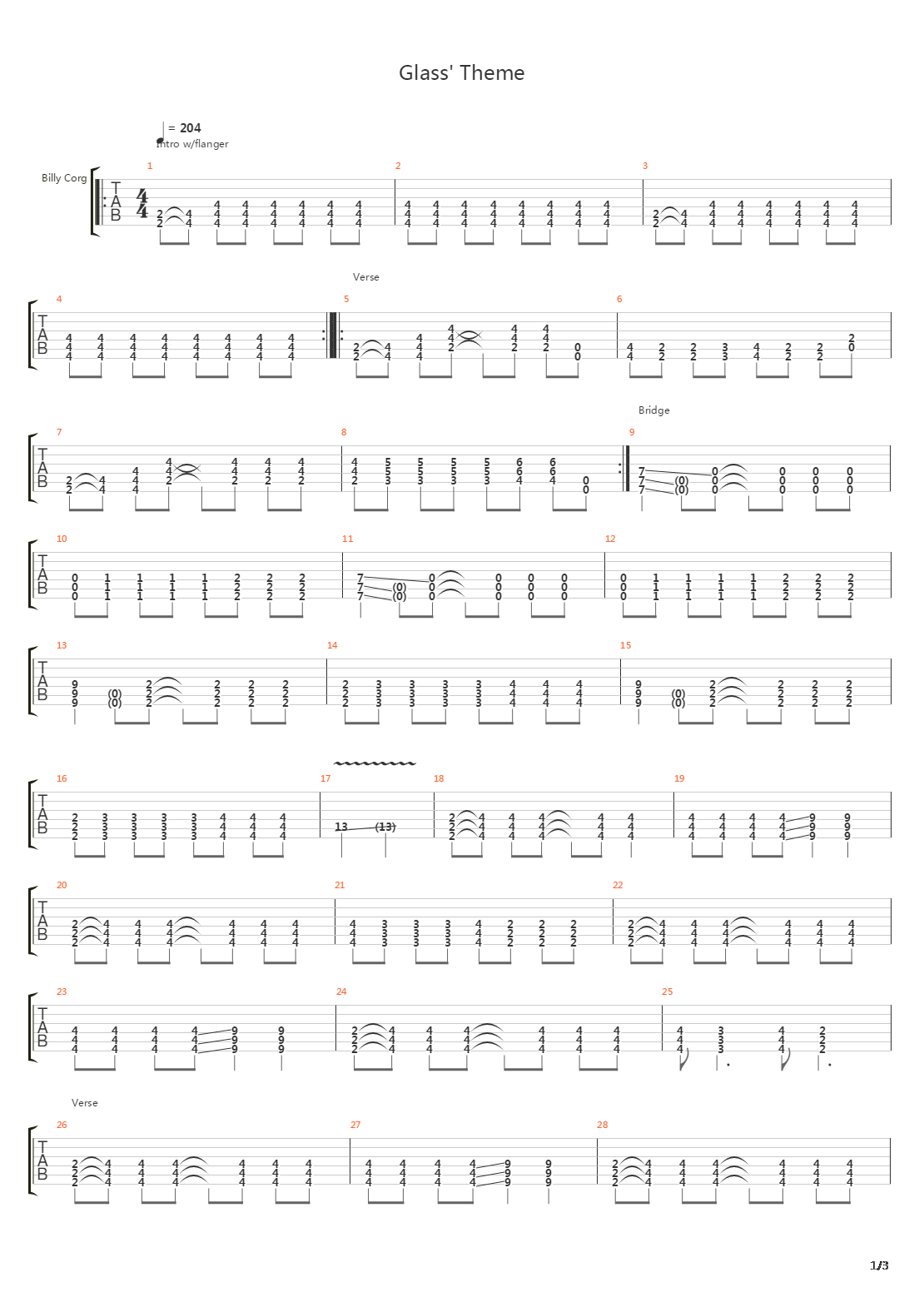 Glass Theme吉他谱