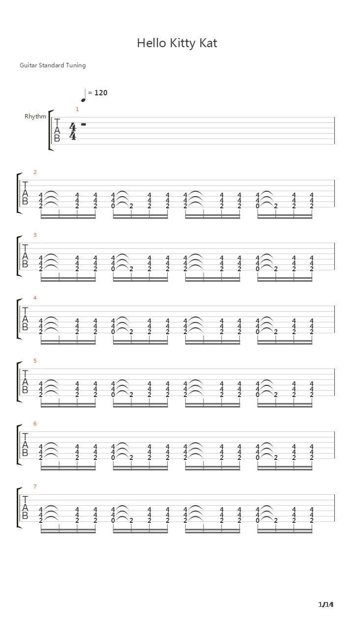 Hello Kitty Kat吉他谱