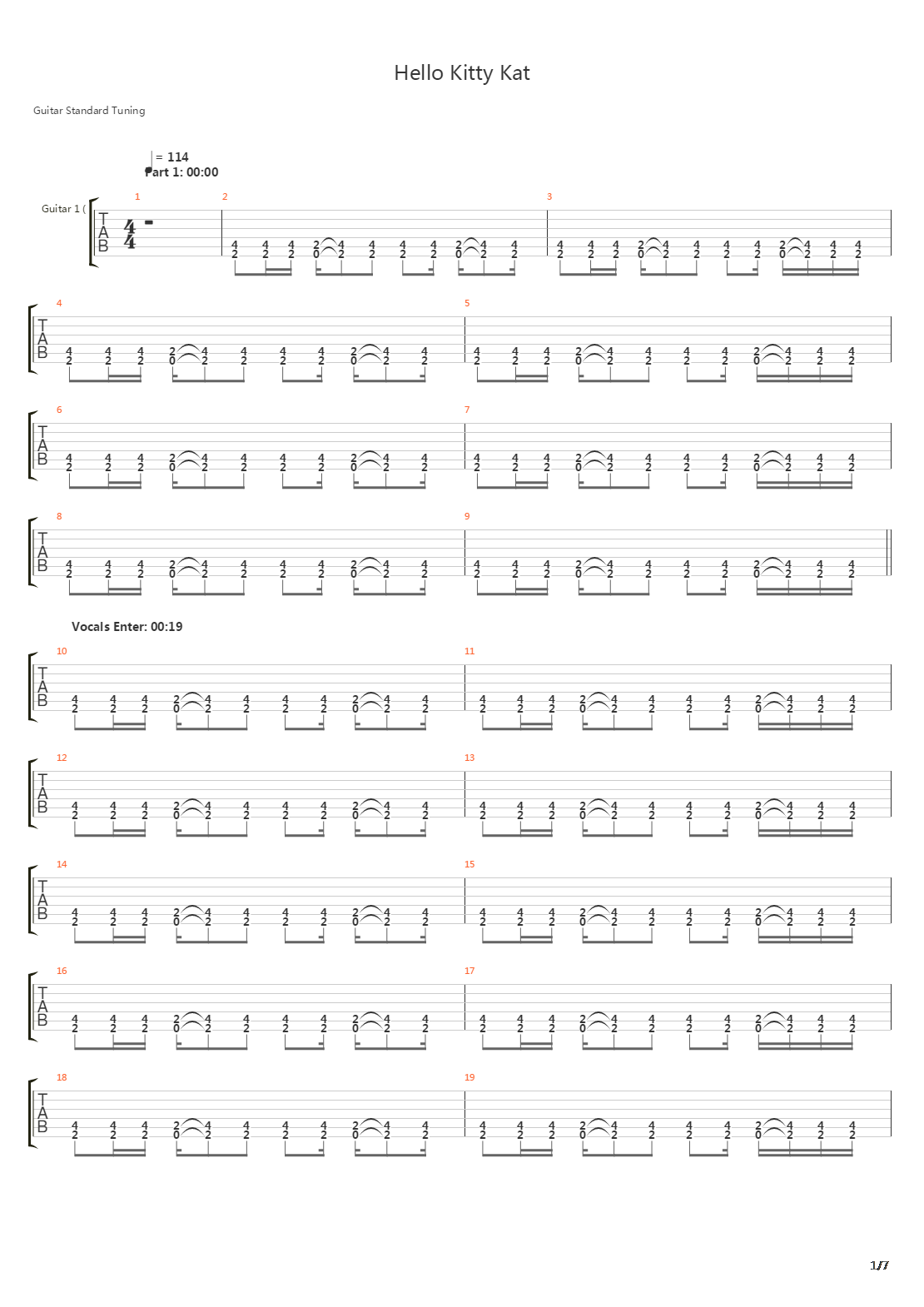Hello Kitty Kat吉他谱