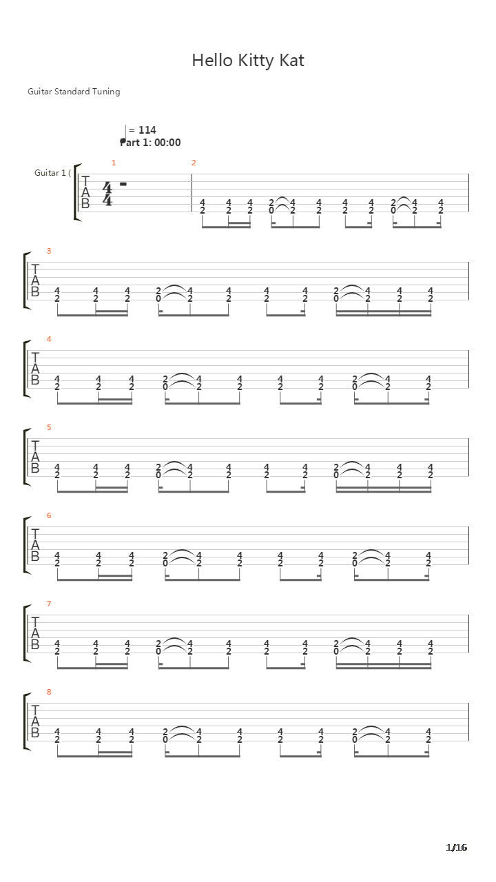 Hello Kitty Kat吉他谱