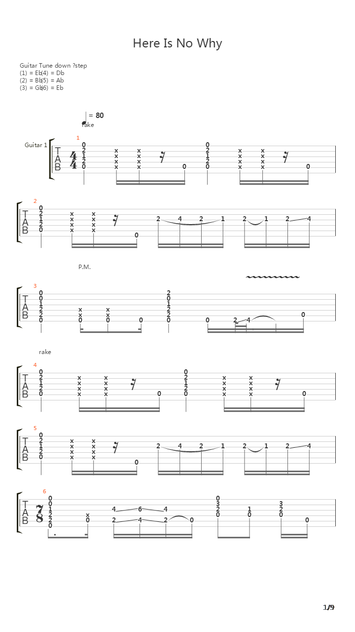Here Is No Why吉他谱