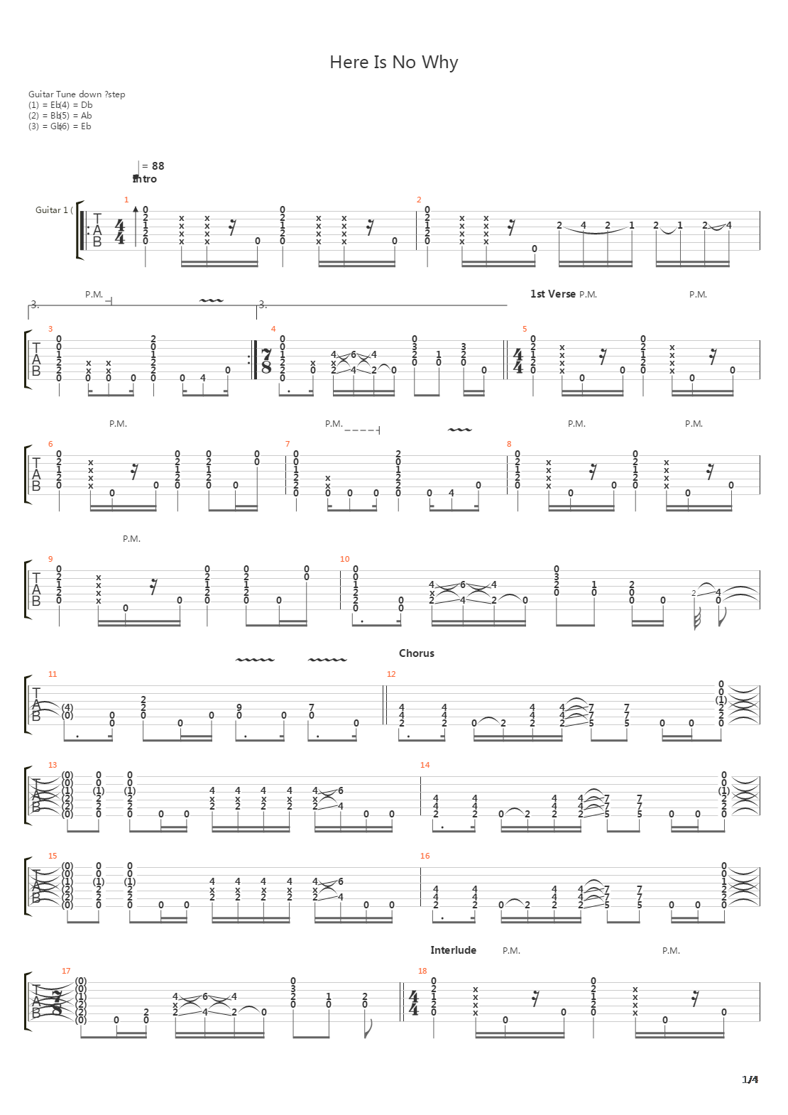 Here Is No Why吉他谱