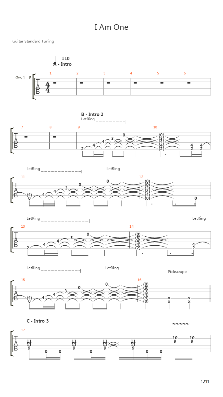 I Am One吉他谱