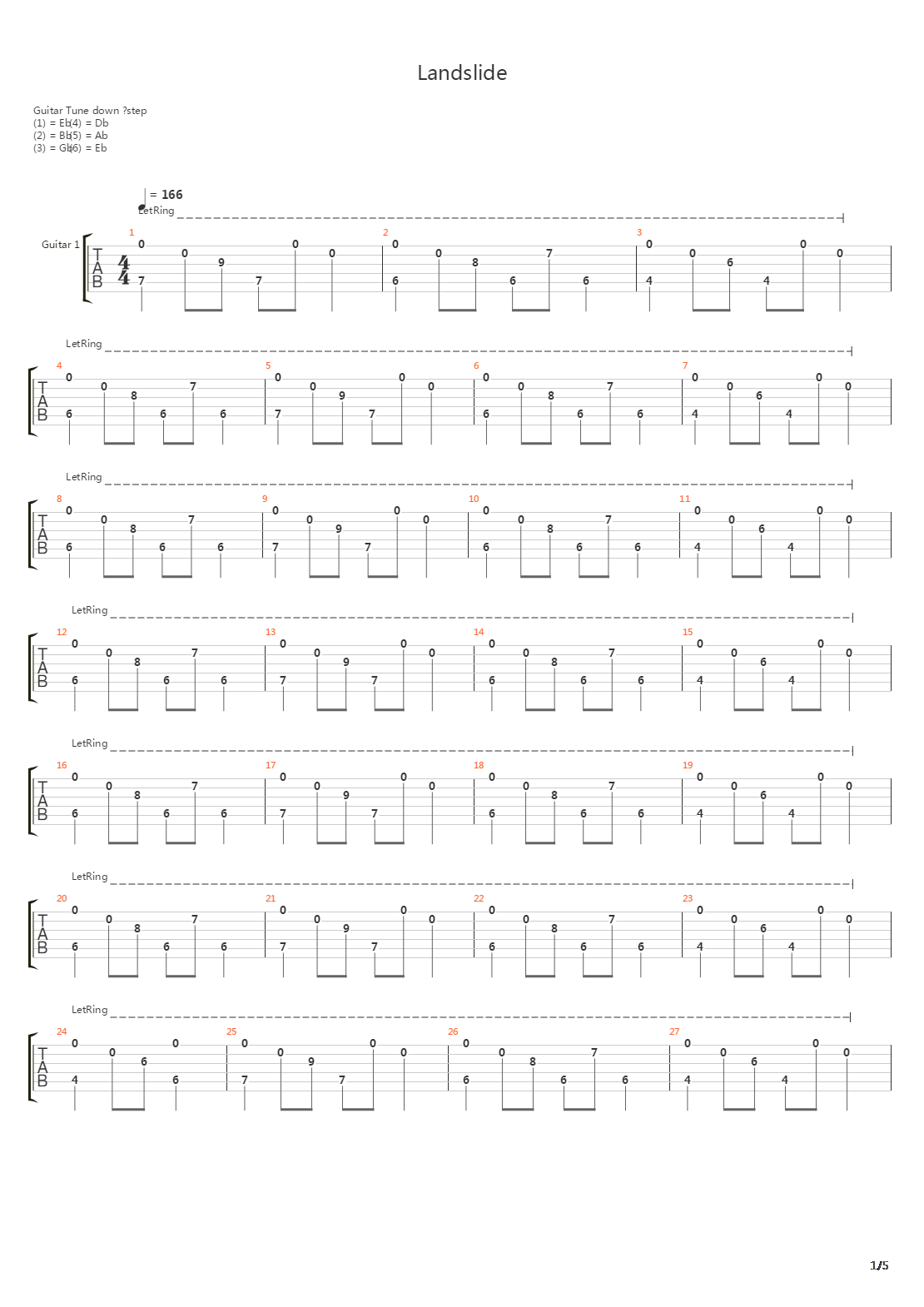 Landslide吉他谱