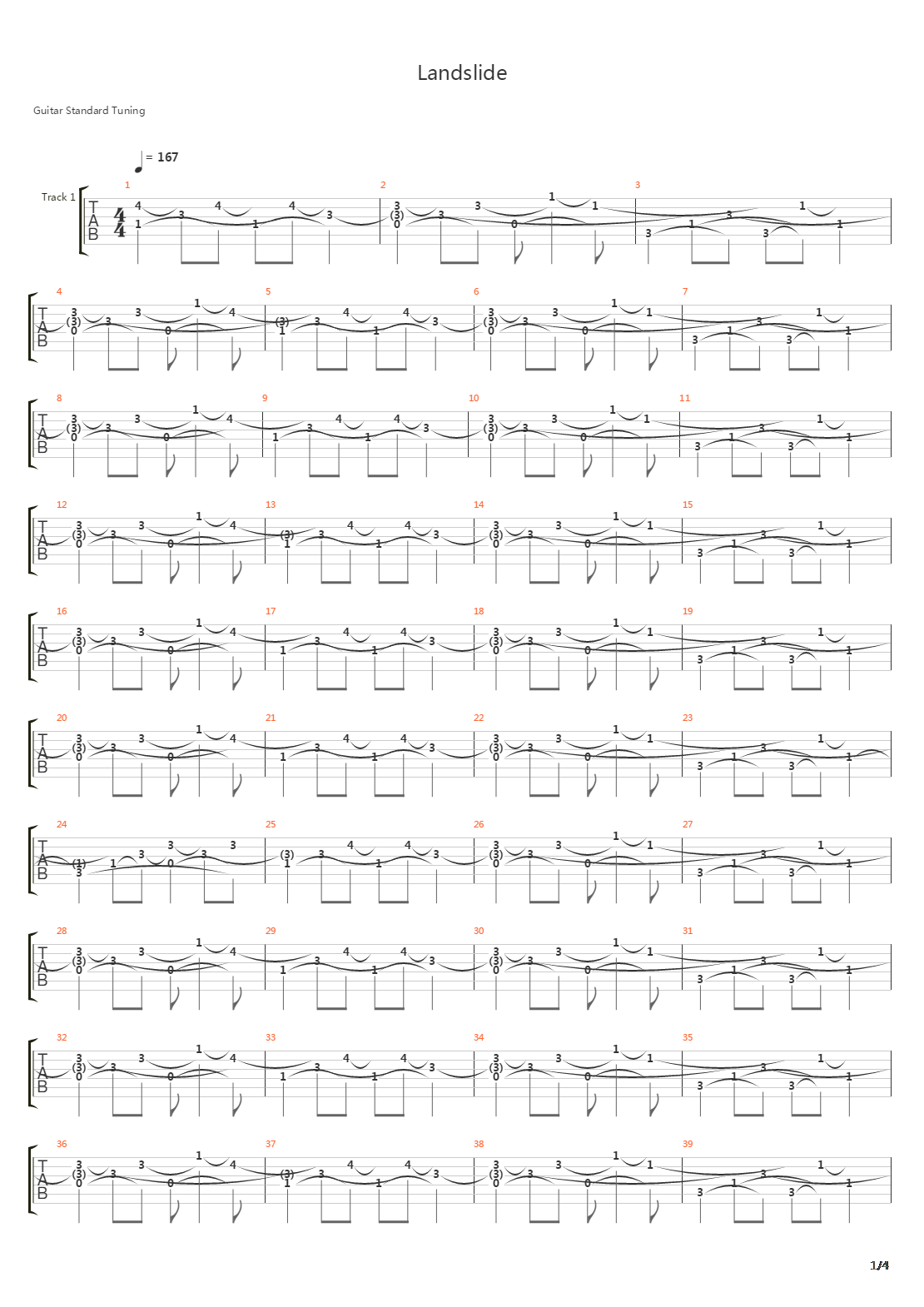 Landslide吉他谱