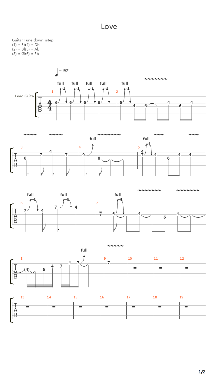 Love吉他谱