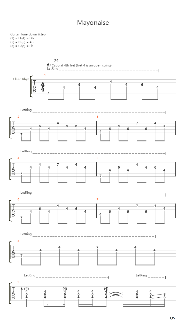 Mayonaise吉他谱