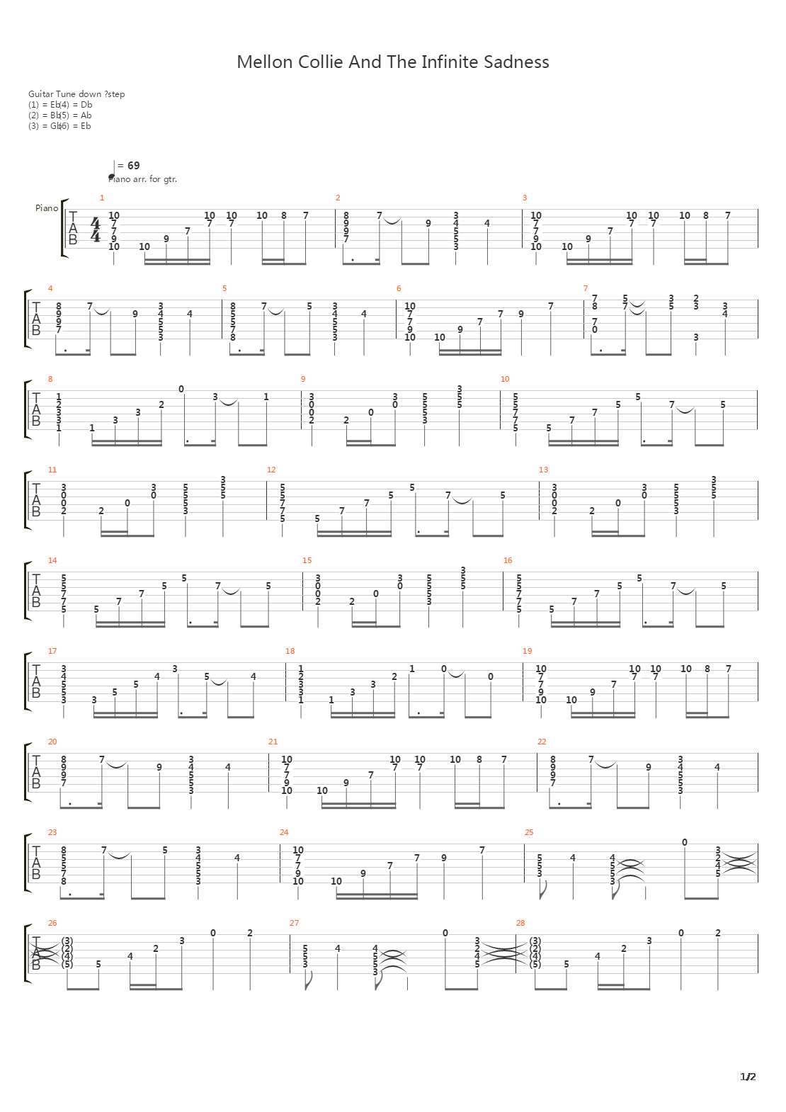 Mellon Collie And The Infinite Sadness吉他谱