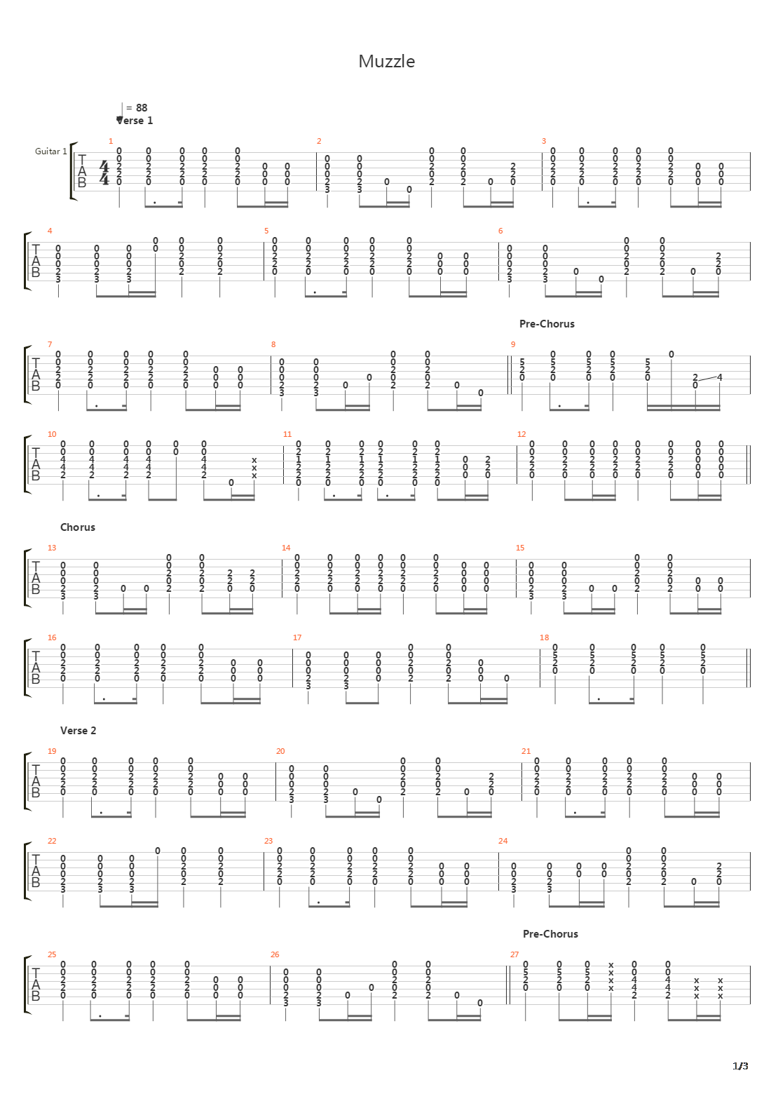 Muzzle吉他谱
