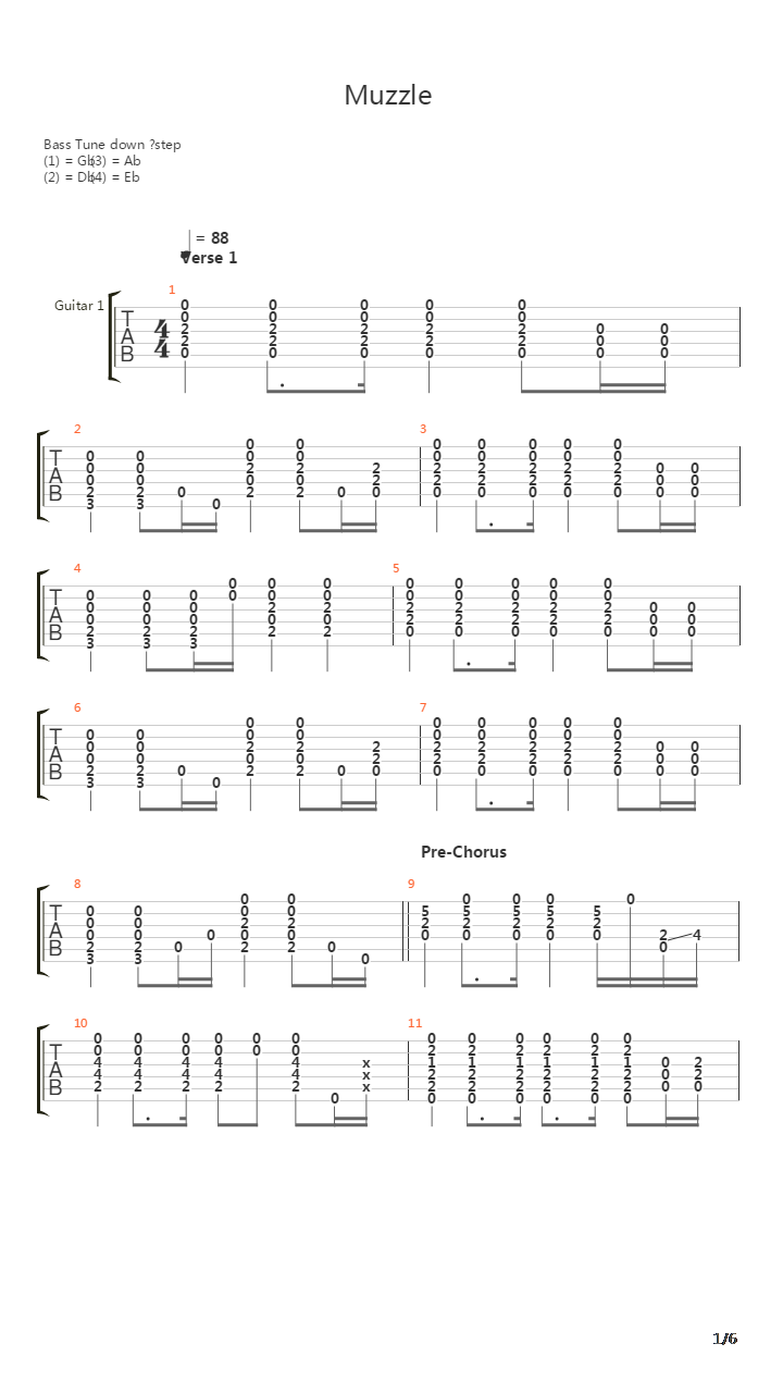 Muzzle吉他谱