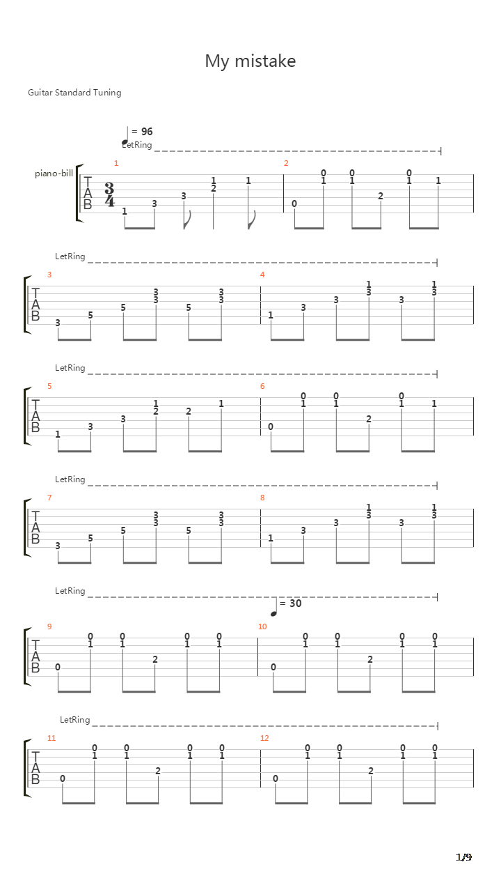 My Mistake吉他谱