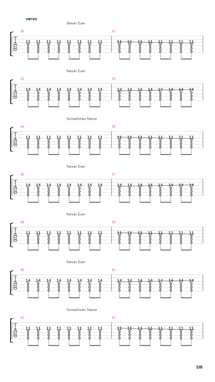 Never Ever吉他谱