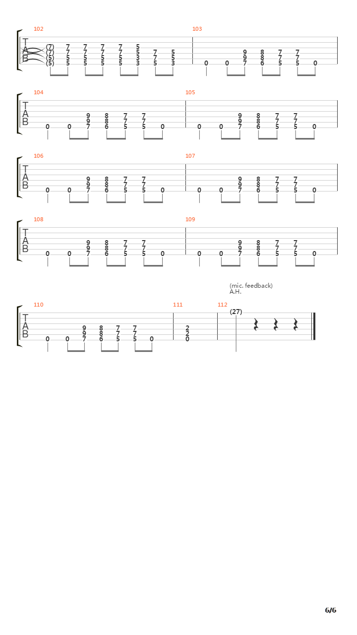 Pissant吉他谱